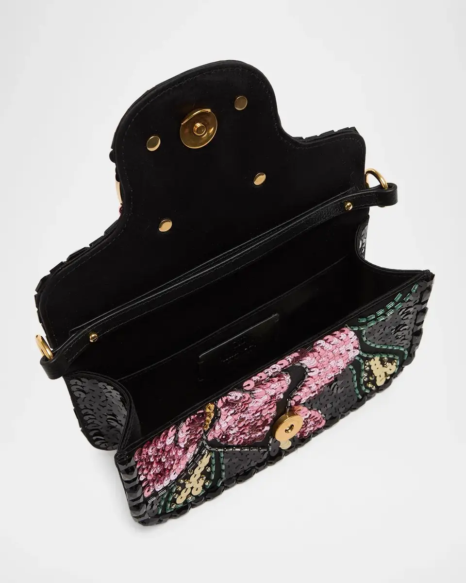 Valentino Garavani Loco Small Floral Sequin VLogo Shoulder Bag | Thumbnail 4