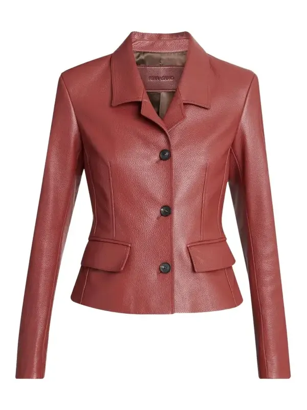Cervo Single-Breasted Leather Jacket Cervo Single-Breasted Leather Jacket