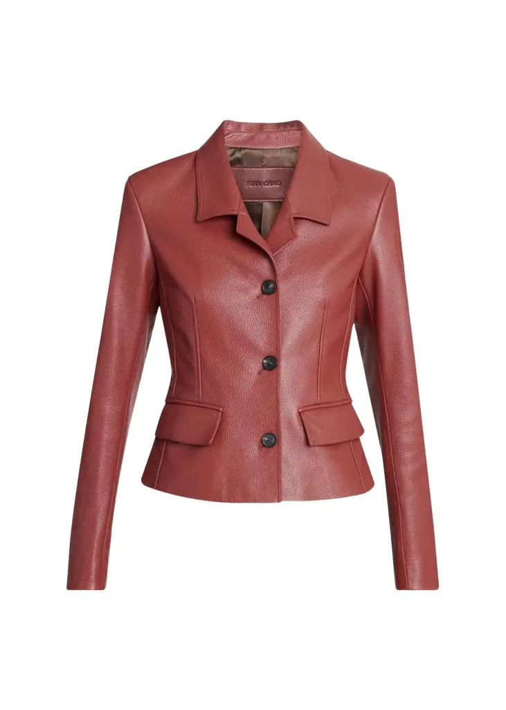 FERRAGAMO Cervo Single-Breasted Leather Jacket | Image 1 FERRAGAMO Cervo Single-Breasted Leather Jacket | Image 1