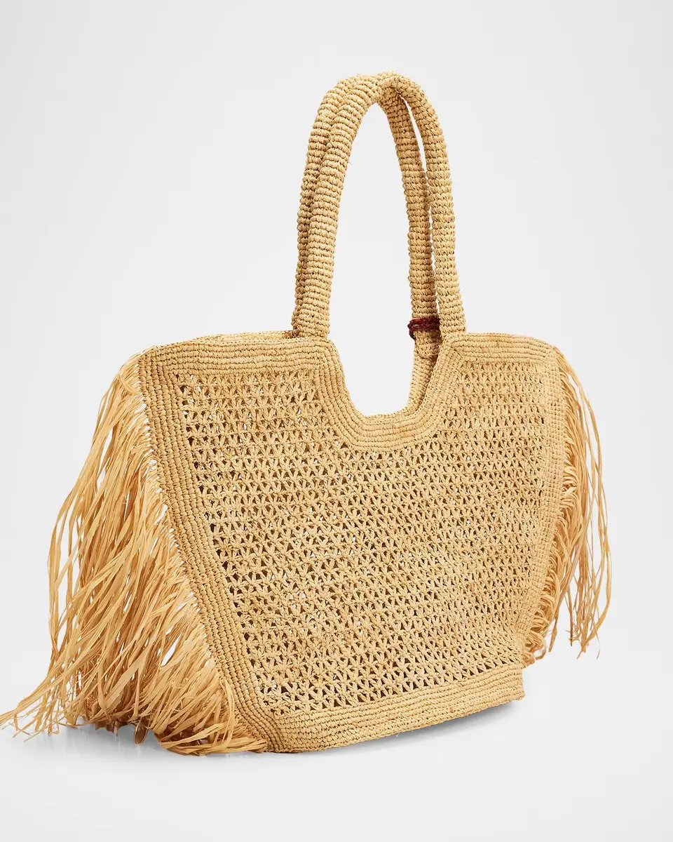 BTB Los Angeles Hunter Fringed Raffia Tote Bag | Thumbnail 3 BTB Los Angeles Hunter Fringed Raffia Tote Bag | Thumbnail 3