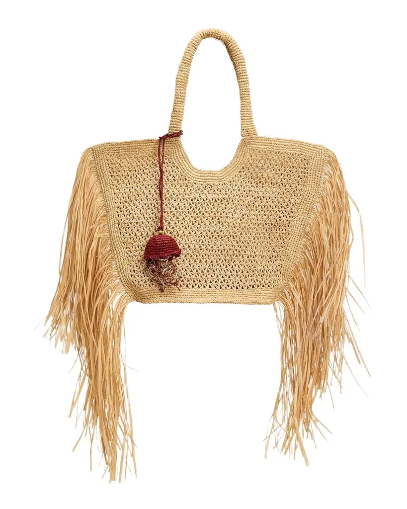 BTB Los Angeles Hunter Fringed Raffia Tote Bag | Image 1 BTB Los Angeles Hunter Fringed Raffia Tote Bag | Image 1
