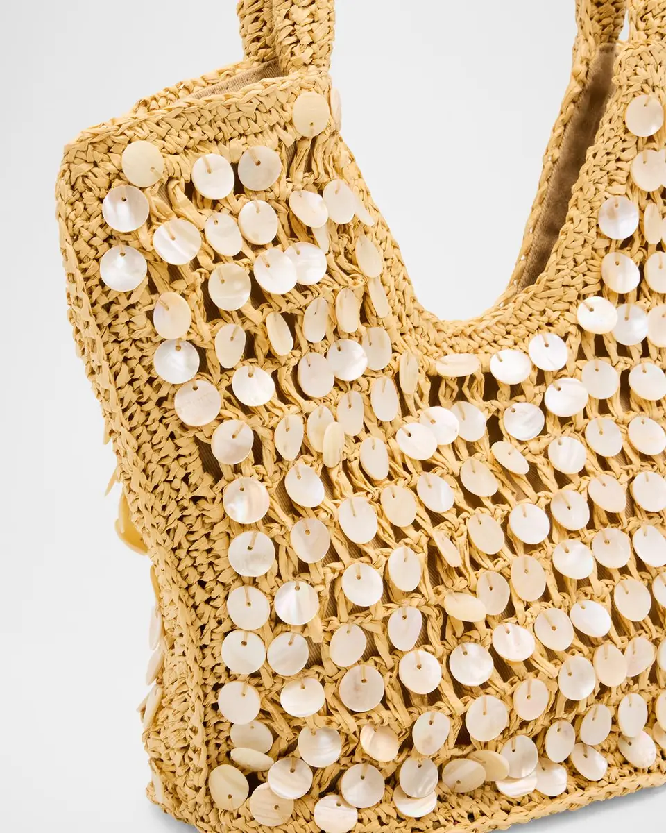 BTB Los Angeles Santiago Faux Shell-Embellished Raffia Tote Bag | Thumbnail 6 BTB Los Angeles Santiago Faux Shell-Embellished Raffia Tote Bag | Thumbnail 6