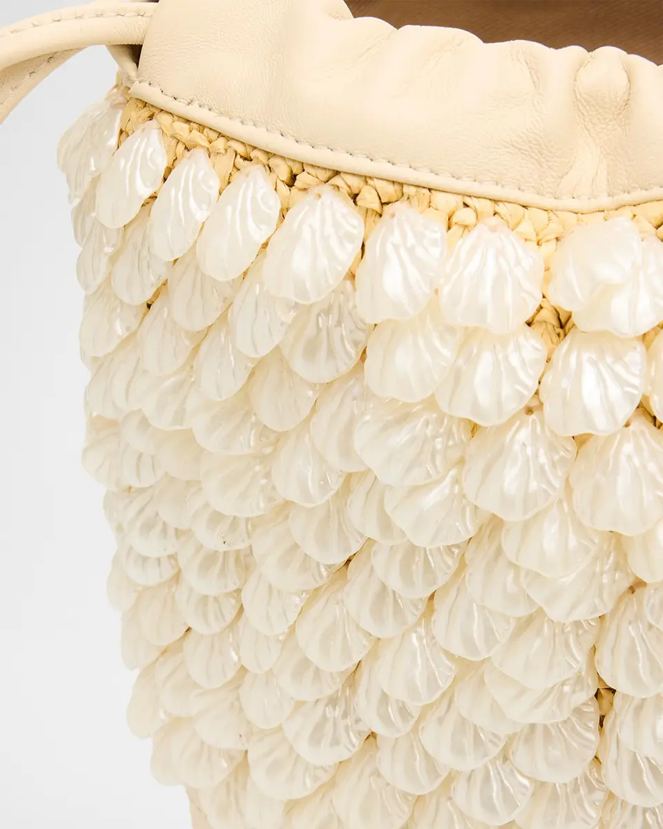 BTB Los Angeles Brielle Embellished Raffia and Leather Bucket Bag | Thumbnail 6 BTB Los Angeles Brielle Embellished Raffia and Leather Bucket Bag | Thumbnail 6