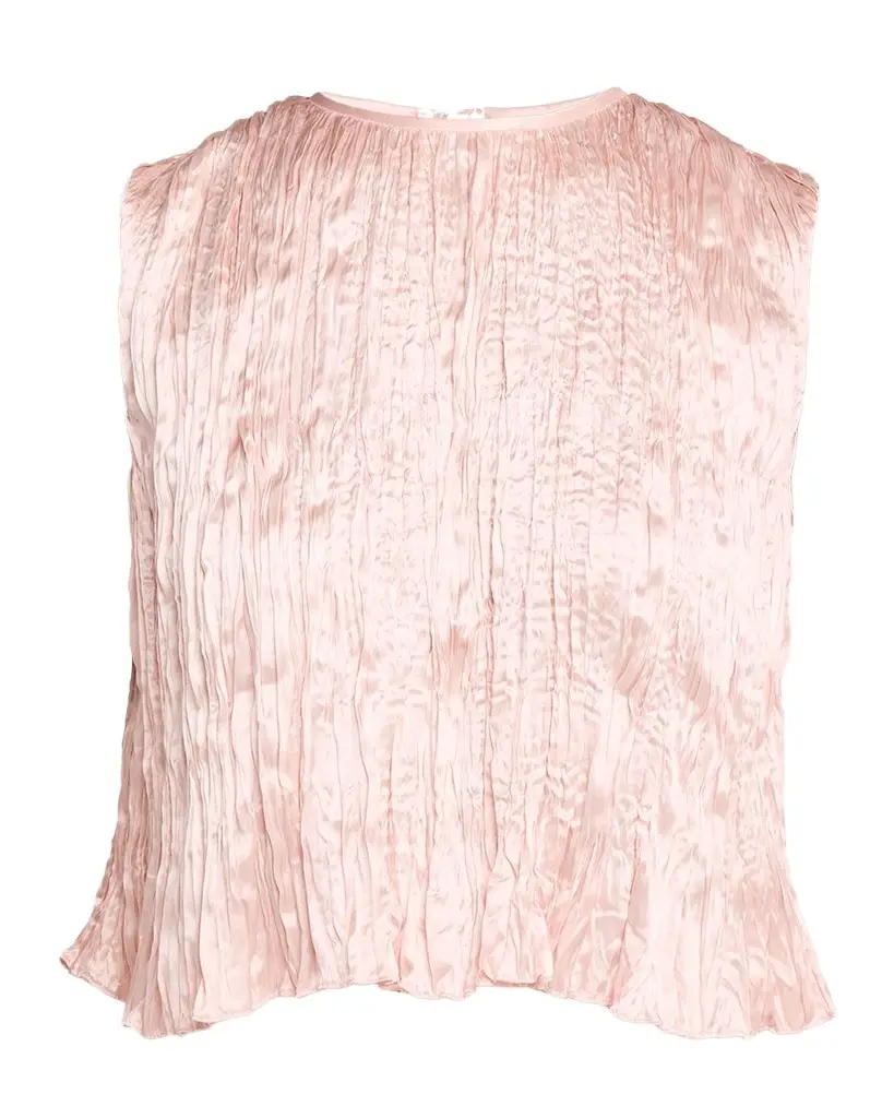 Adam Lippes Anouk Silk Plisse Sleeveless Crop Top | Image 1 Adam Lippes Anouk Silk Plisse Sleeveless Crop Top | Image 1