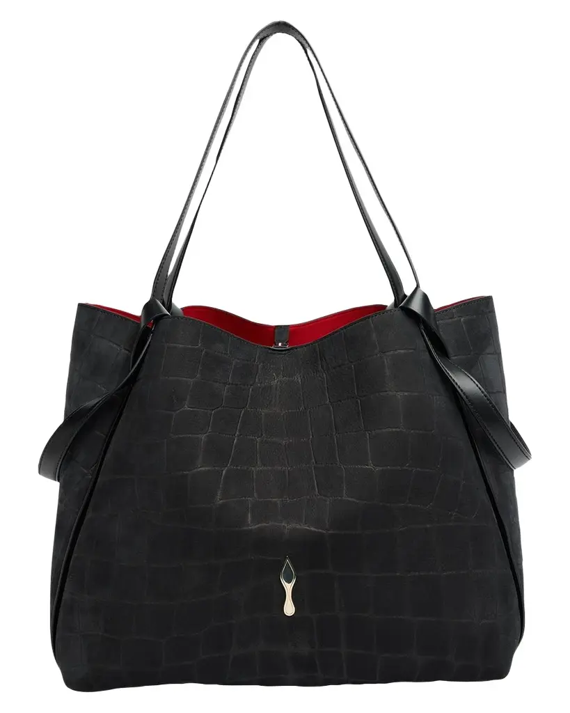 Bettina Large Croc-Embossed Suede Tote Bag Bettina Large Croc-Embossed Suede Tote Bag