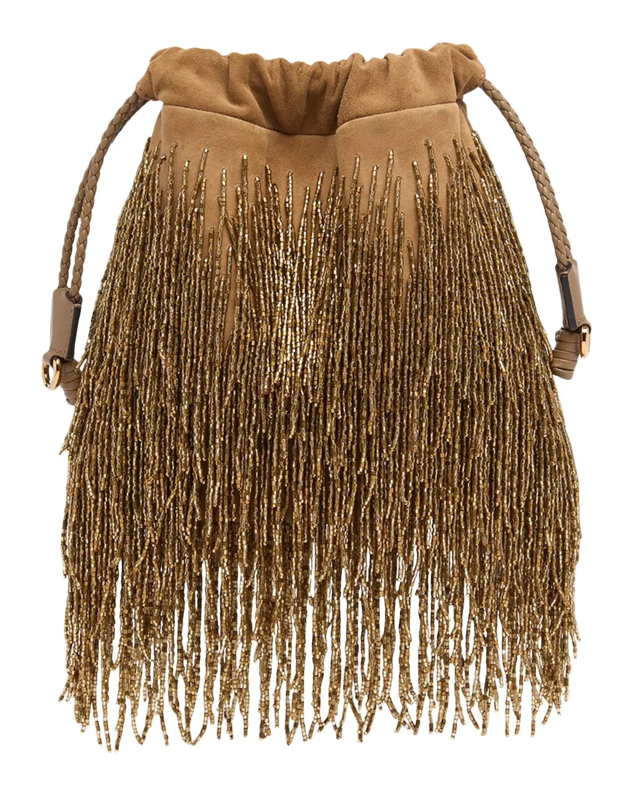 Kalispera Beaded Fringe Leather Shoulder Bag