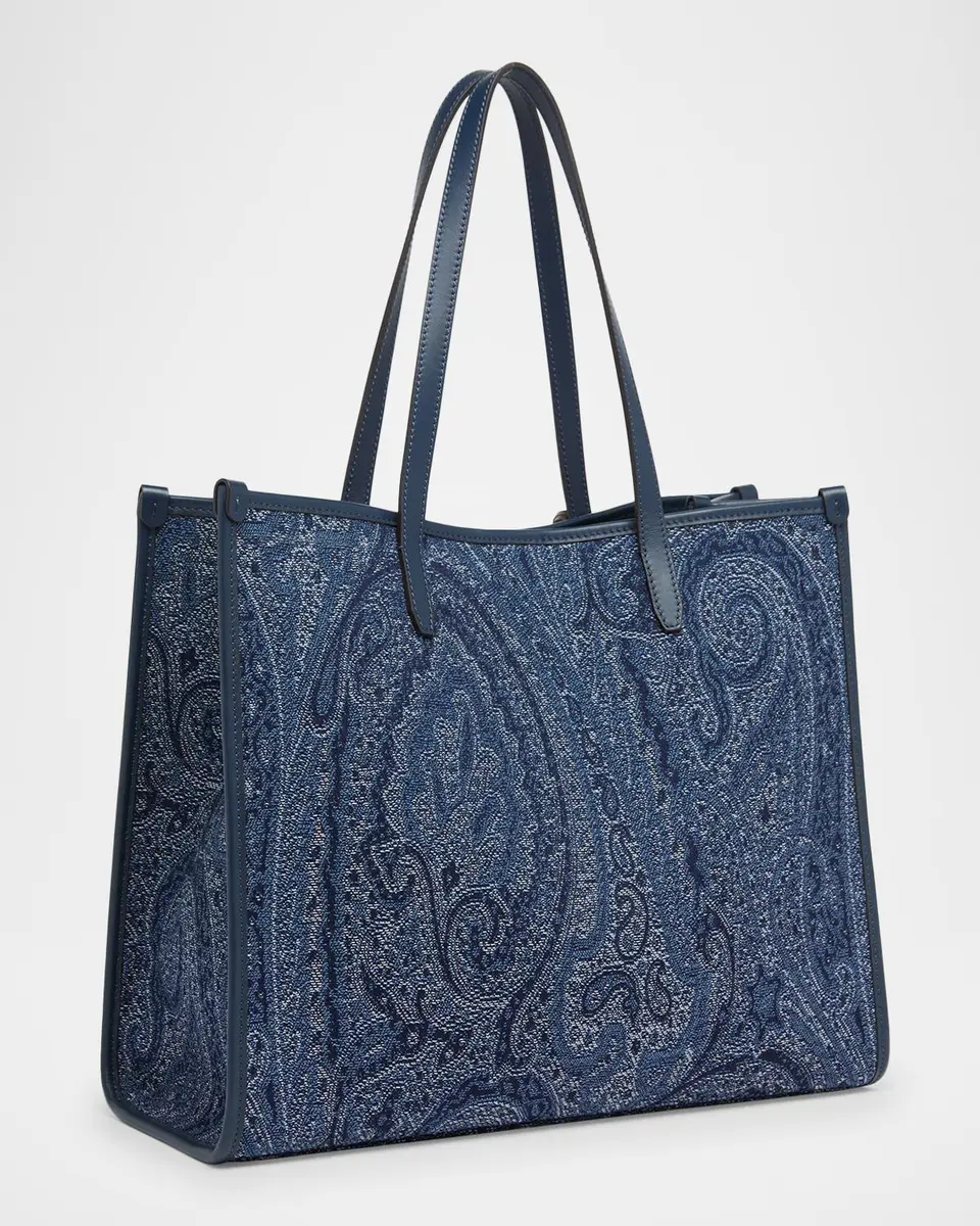 Etro Lovetrotter Large Jacquard Paisley Denim Tote Bag | Thumbnail 3 Etro Lovetrotter Large Jacquard Paisley Denim Tote Bag | Thumbnail 3