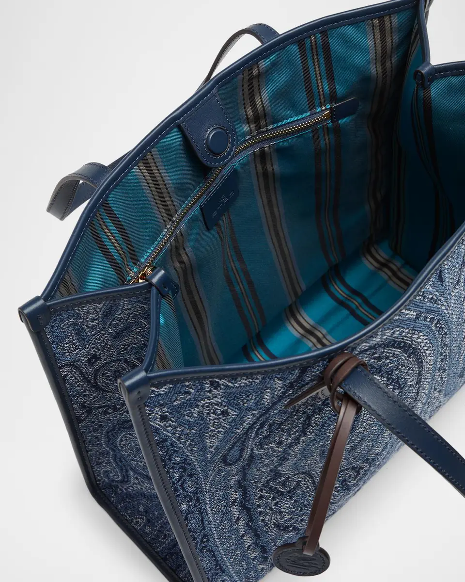 Etro Lovetrotter Large Jacquard Paisley Denim Tote Bag | Thumbnail 4 Etro Lovetrotter Large Jacquard Paisley Denim Tote Bag | Thumbnail 4