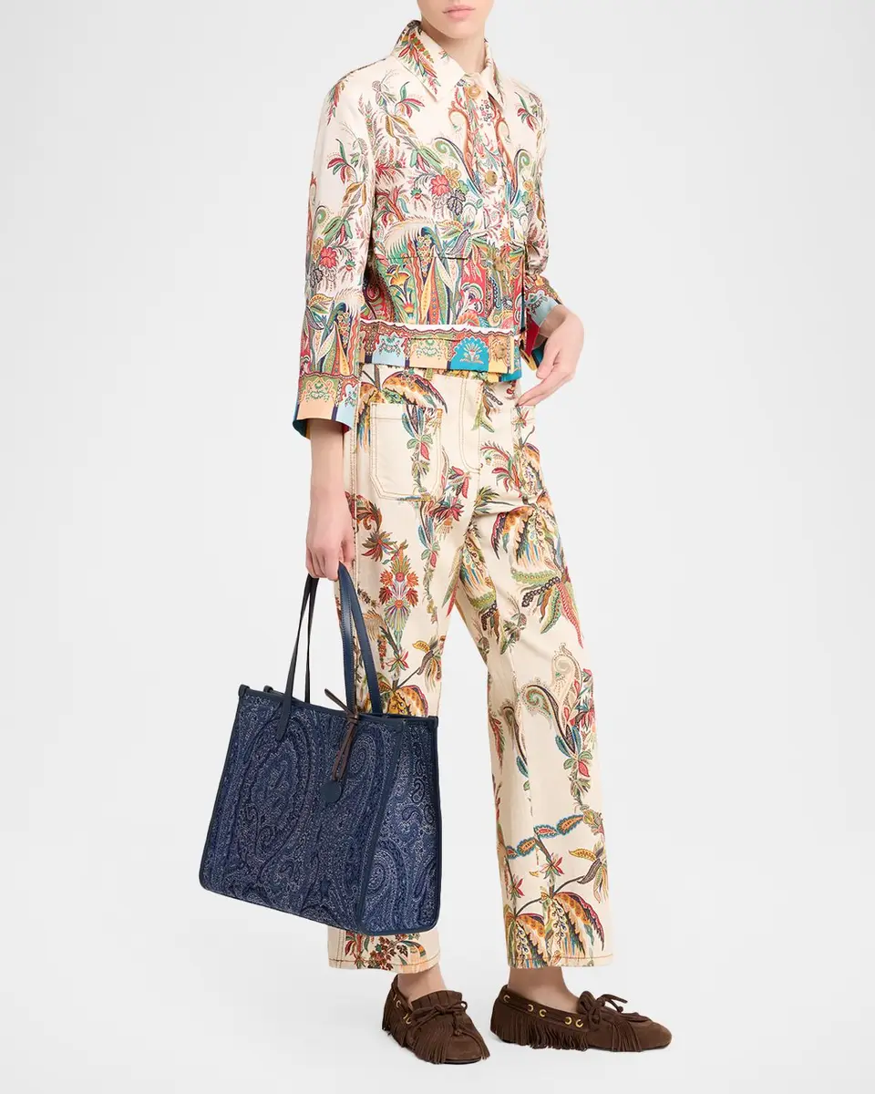 Etro Lovetrotter Large Jacquard Paisley Denim Tote Bag | Thumbnail 5 Etro Lovetrotter Large Jacquard Paisley Denim Tote Bag | Thumbnail 5