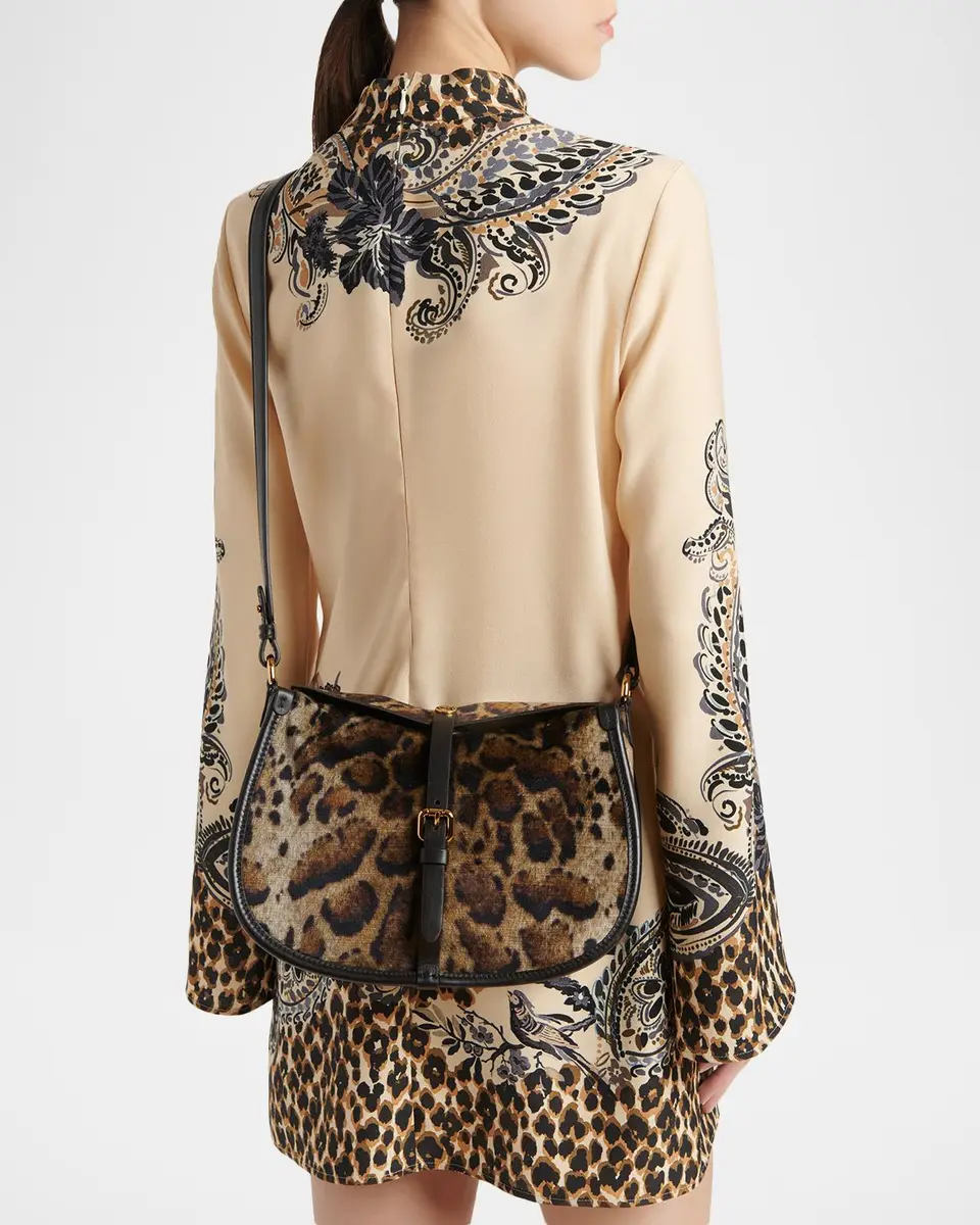 Etro Pony Medium Leopard-Print Velvet Shoulder Bag | Thumbnail 2 Etro Pony Medium Leopard-Print Velvet Shoulder Bag | Thumbnail 2