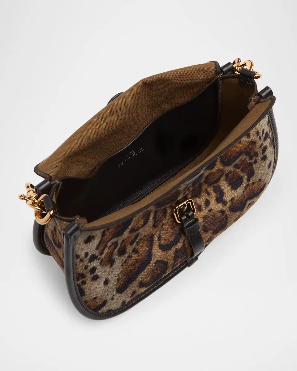 Etro Pony Medium Leopard-Print Velvet Shoulder Bag | Thumbnail 4 Etro Pony Medium Leopard-Print Velvet Shoulder Bag | Thumbnail 4