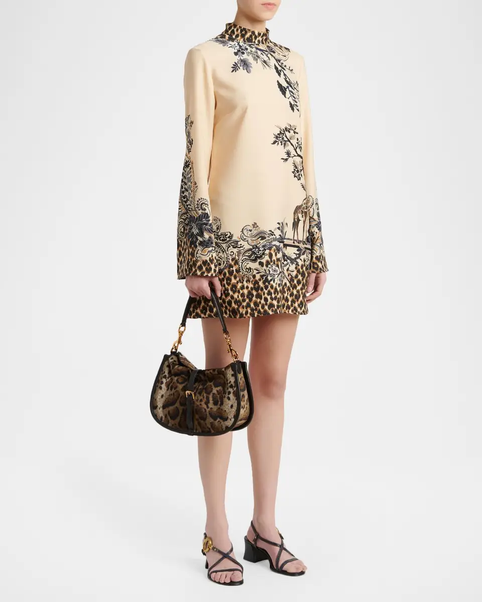 Etro Pony Medium Leopard-Print Velvet Shoulder Bag | Thumbnail 5 Etro Pony Medium Leopard-Print Velvet Shoulder Bag | Thumbnail 5