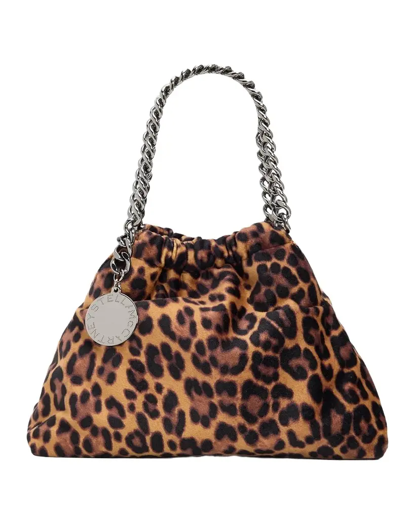 Stella McCartney Falabella Mini Leopard-Print 3-Chain Shoulder Bag | Image 1 Stella McCartney Falabella Mini Leopard-Print 3-Chain Shoulder Bag | Image 1