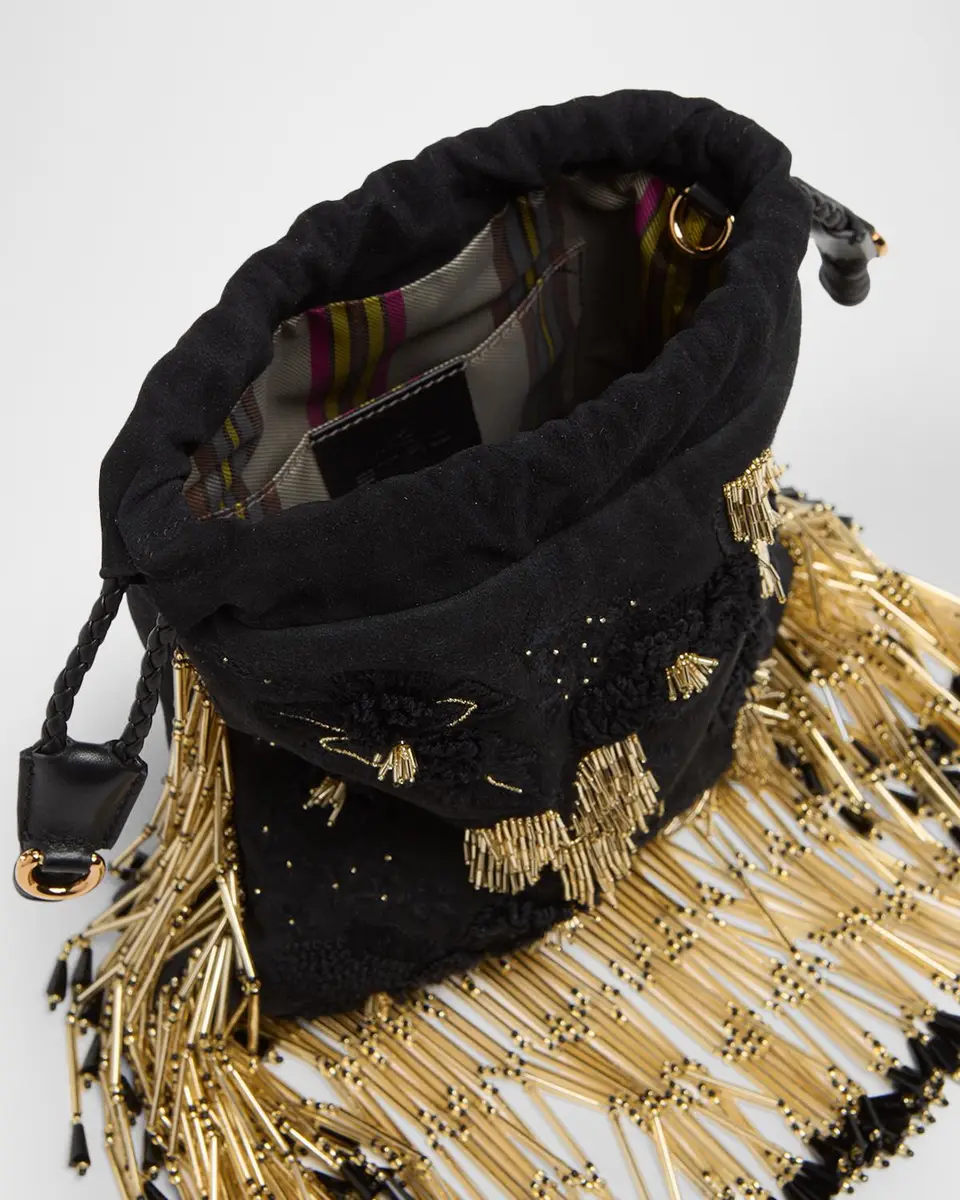 Etro Kalispera Small Beaded Suede Shoulder Bag | Thumbnail 4 Etro Kalispera Small Beaded Suede Shoulder Bag | Thumbnail 4