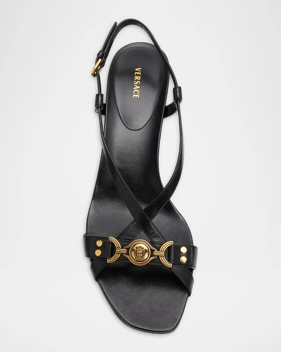 Versace Medusa 50MM Leather Sandals | Thumbnail 6 Versace Medusa 50MM Leather Sandals | Thumbnail 6