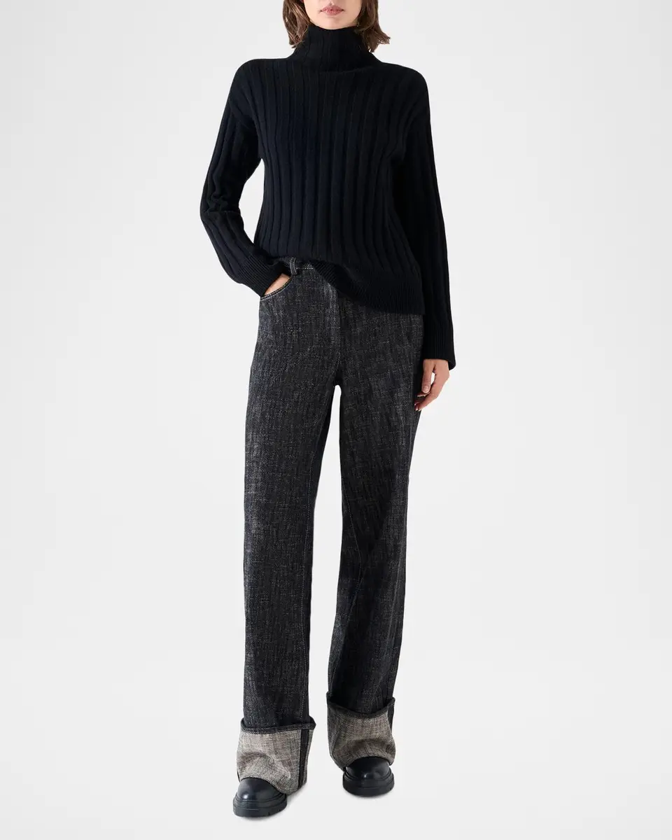 Akris punto Turtleneck Wool-Cashmere Wide Rib Sweater | Thumbnail 2 Akris punto Turtleneck Wool-Cashmere Wide Rib Sweater | Thumbnail 2