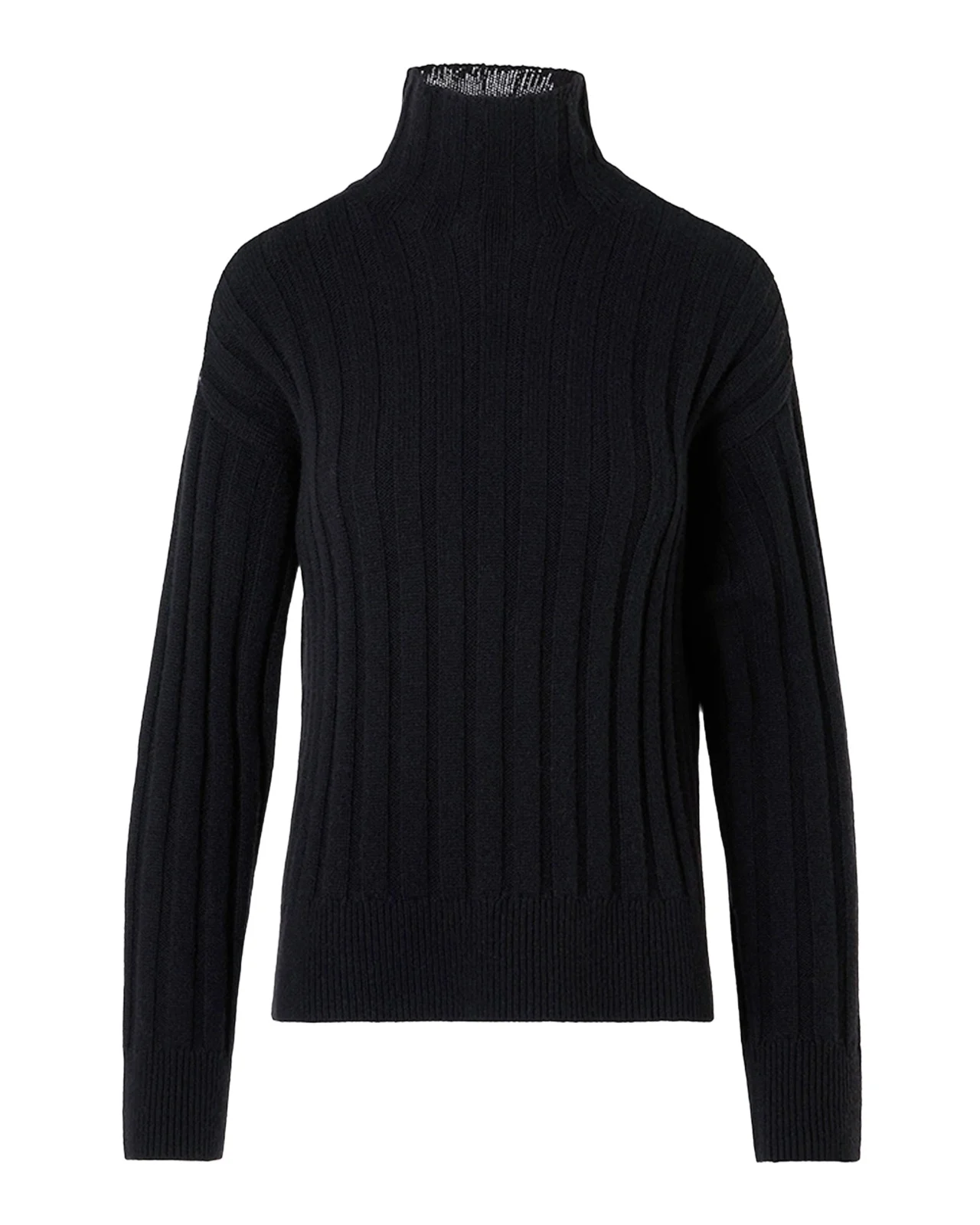 Akris punto Turtleneck Wool-Cashmere Wide Rib Sweater