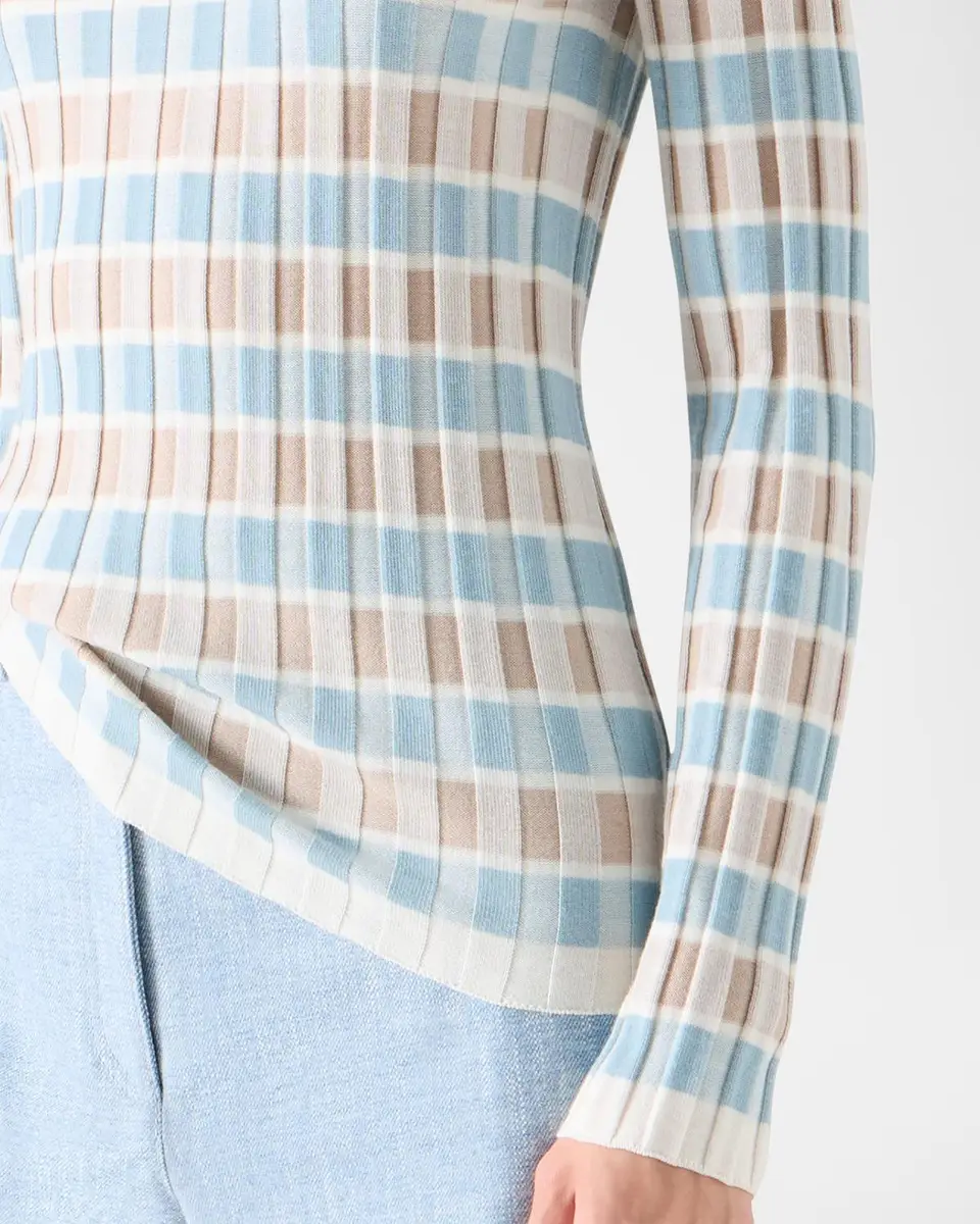 Akris punto Intarsia Check Wool Sweater | Thumbnail 5 Akris punto Intarsia Check Wool Sweater | Thumbnail 5