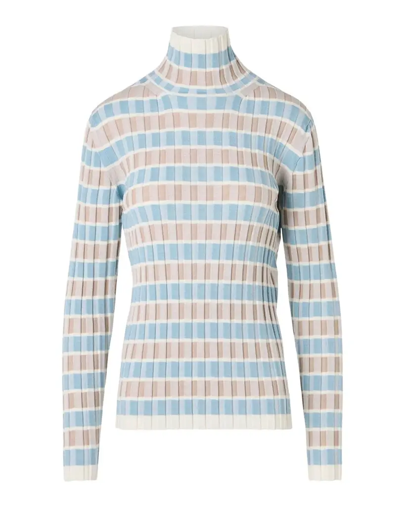 Akris punto Intarsia Check Wool Sweater | Image 1 Akris punto Intarsia Check Wool Sweater | Image 1