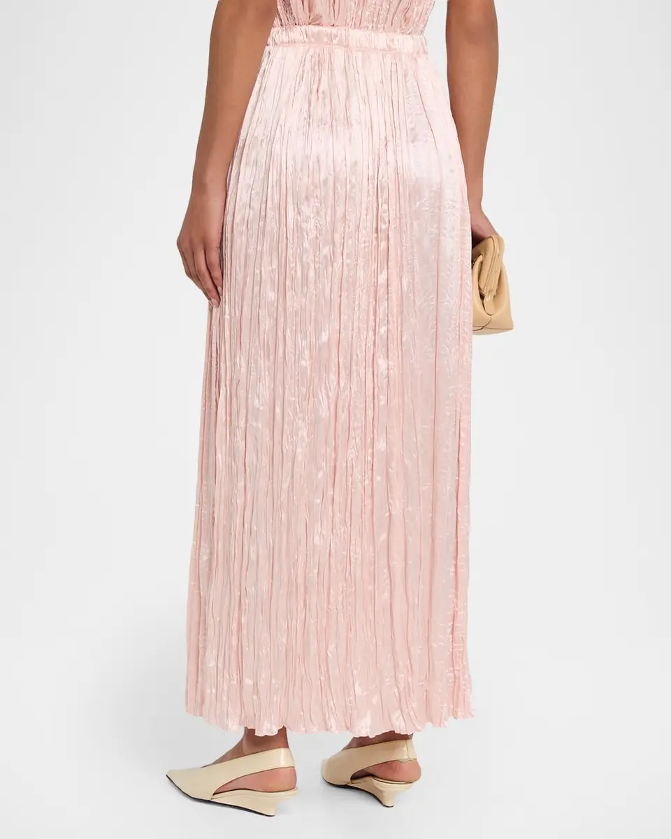 Adam Lippes Aria Pleated Silk Maxi Skirt | Thumbnail 3 Adam Lippes Aria Pleated Silk Maxi Skirt | Thumbnail 3