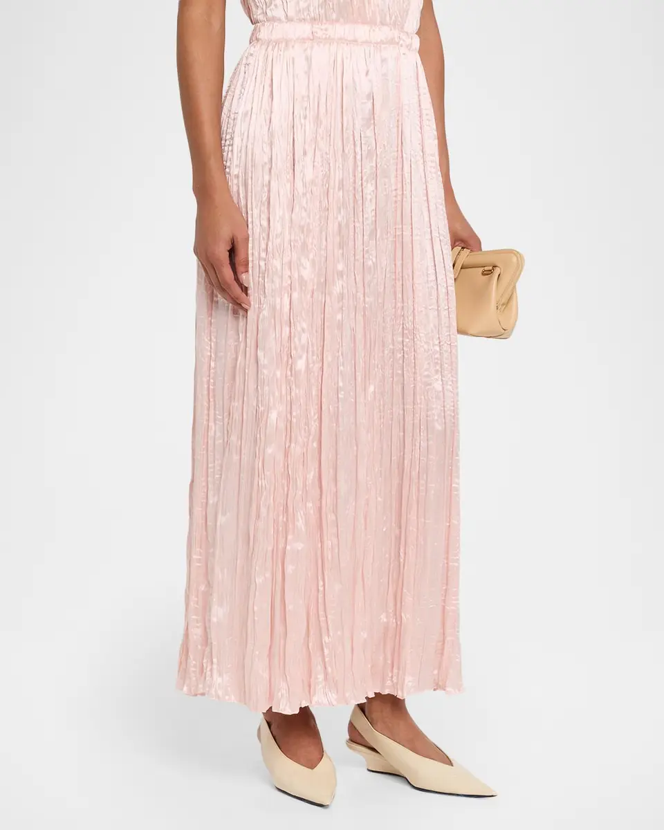 Adam Lippes Aria Pleated Silk Maxi Skirt | Thumbnail 4 Adam Lippes Aria Pleated Silk Maxi Skirt | Thumbnail 4