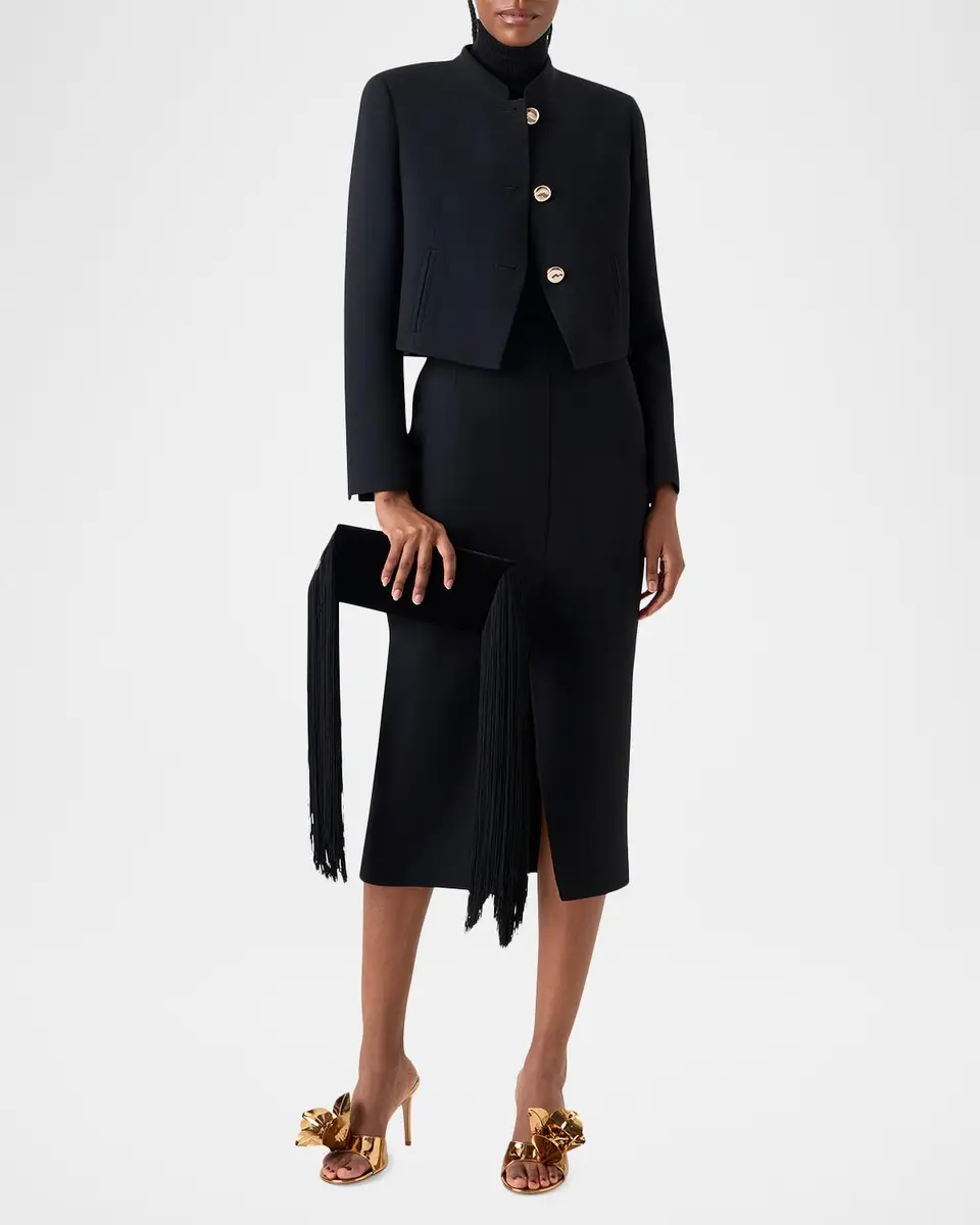 Akris Anouk Fringed Velvet Trapezoid Clutch Bag | Thumbnail 2 Akris Anouk Fringed Velvet Trapezoid Clutch Bag | Thumbnail 2