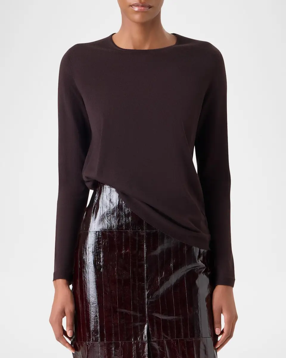 Akris Cashmere-Silk Fine Gauge Knit Sweater | Thumbnail 4 Akris Cashmere-Silk Fine Gauge Knit Sweater | Thumbnail 4