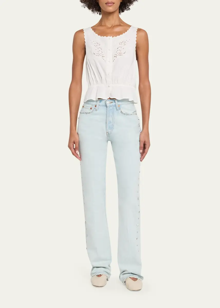 RE/DONE Jerry Eyelet Embroidered Tank Blouse | Thumbnail 2 RE/DONE Jerry Eyelet Embroidered Tank Blouse | Thumbnail 2