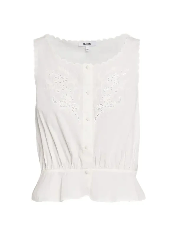 Jerry Eyelet Embroidered Tank Blouse