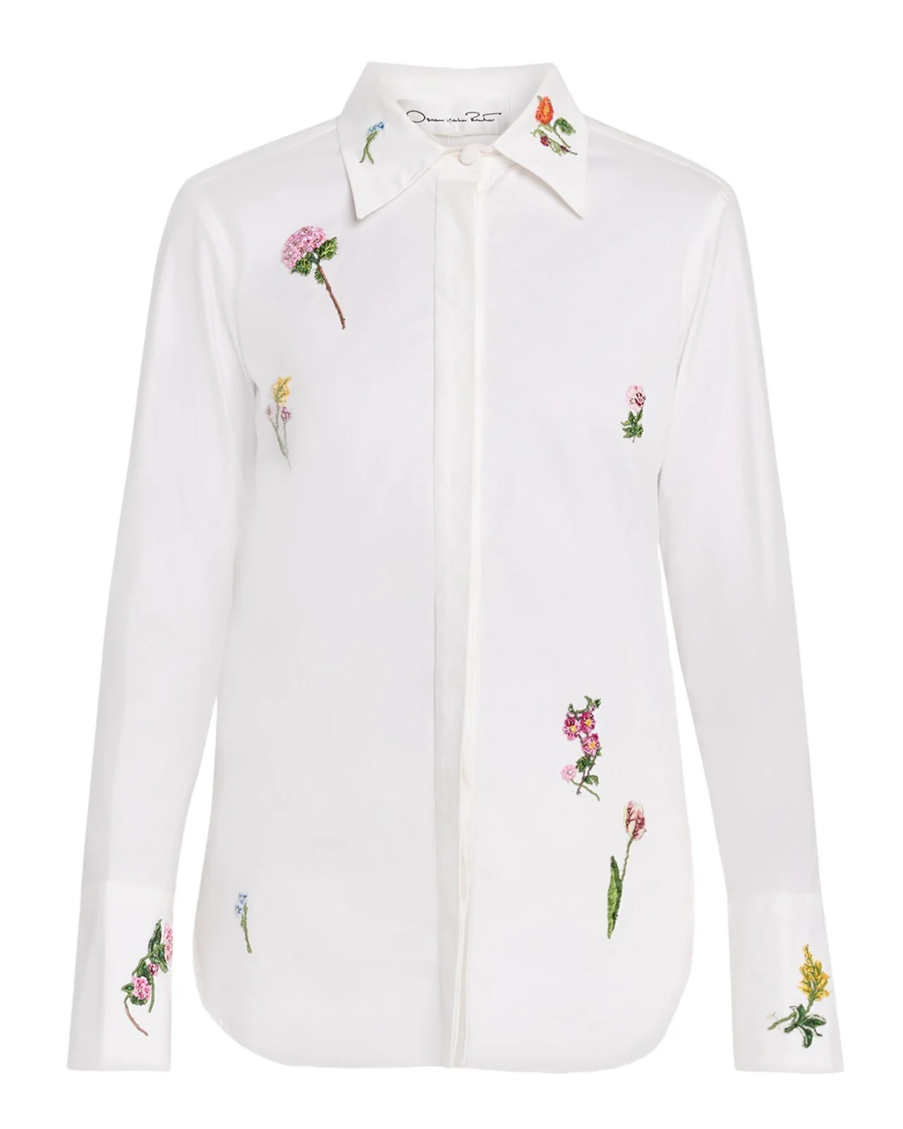 Botanical Embroidered Cotton Poplin Button-Down Shirt Botanical Embroidered Cotton Poplin Button-Down Shirt