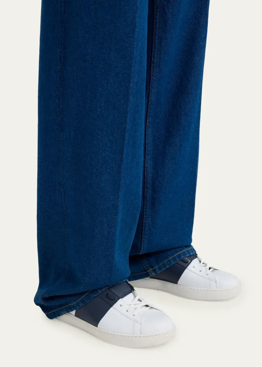 Valentino Garavani Men's Open Calfskin Sneakers | Thumbnail 2 Valentino Garavani Men's Open Calfskin Sneakers | Thumbnail 2