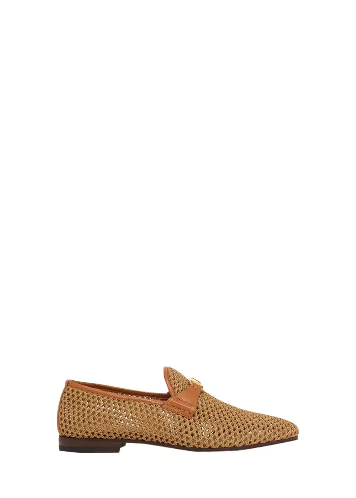 Valentino Garavani Men's V-Logo Raffia-Effect Loafers | Image 1 Valentino Garavani Men's V-Logo Raffia-Effect Loafers | Image 1