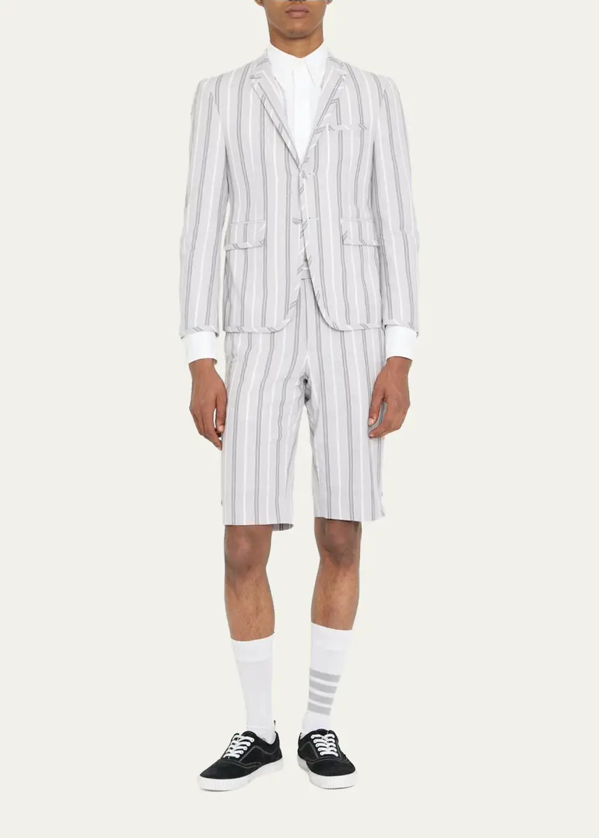 Thom Browne Striped CottonShorts | Thumbnail 2 Thom Browne Striped CottonShorts | Thumbnail 2
