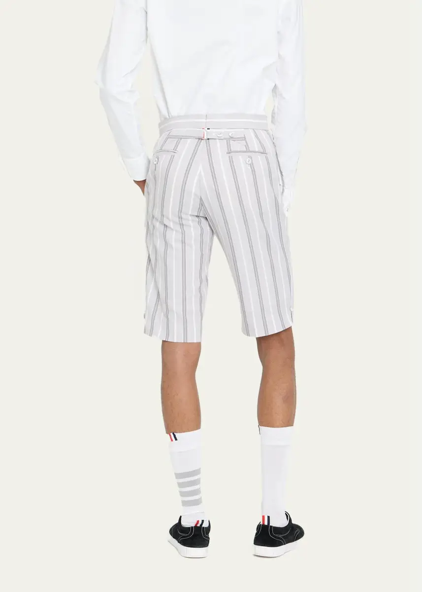 Thom Browne Striped CottonShorts | Thumbnail 3 Thom Browne Striped CottonShorts | Thumbnail 3
