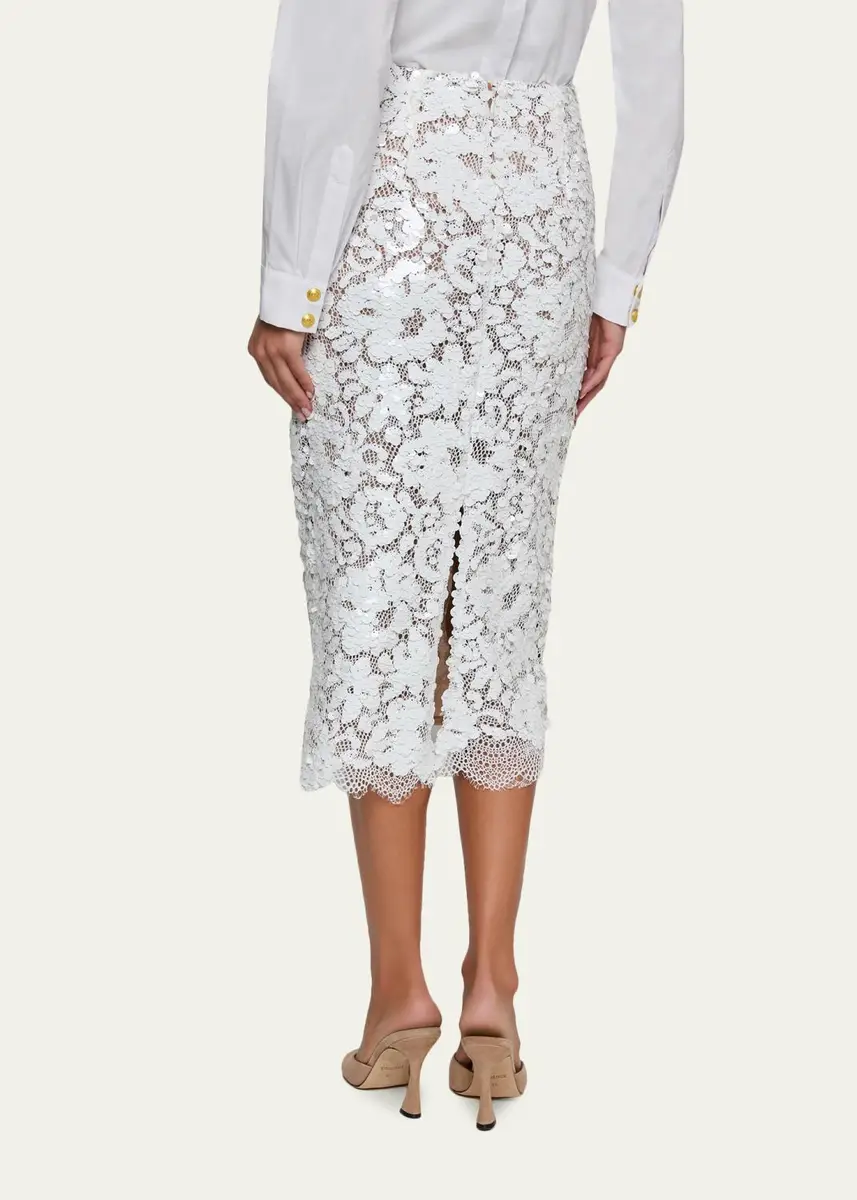 L'Agence Makena Sequined Lace Pencil Skirt | Thumbnail 3