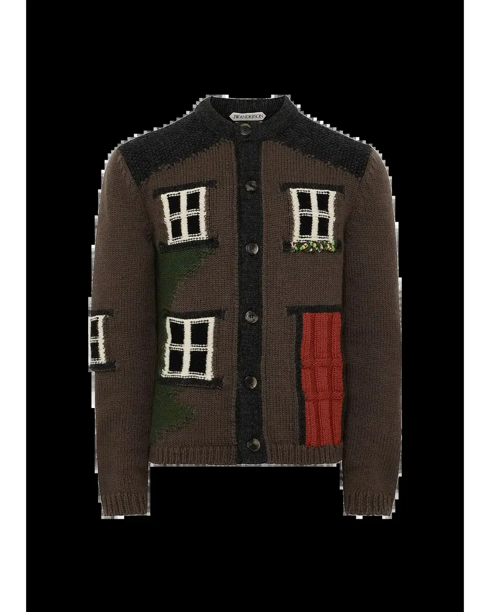 JW Anderson Mens House Intarsia Knit Polo Cardigan | Thumbnail 2 JW Anderson Mens House Intarsia Knit Polo Cardigan | Thumbnail 2