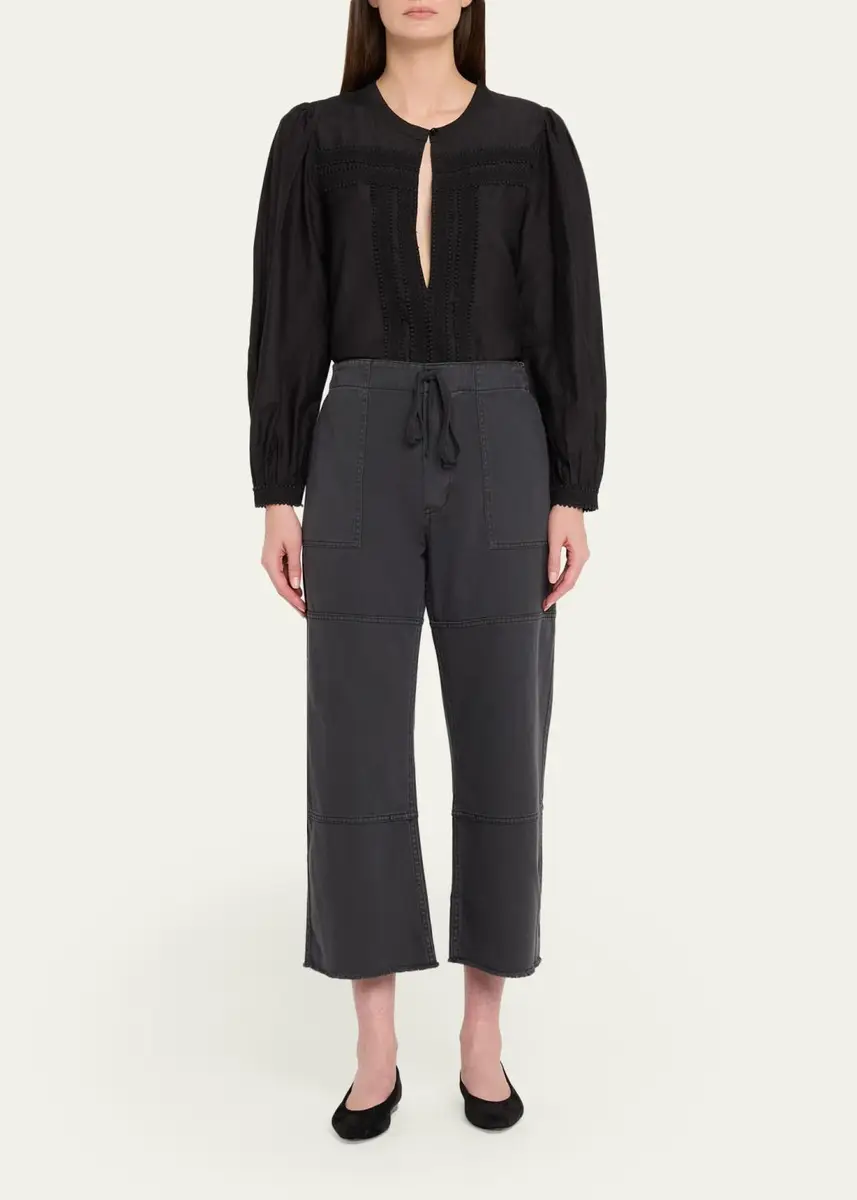 RE/DONE Tate Lace-Trim Cotton-Silk Voile Blouse | Thumbnail 2 RE/DONE Tate Lace-Trim Cotton-Silk Voile Blouse | Thumbnail 2