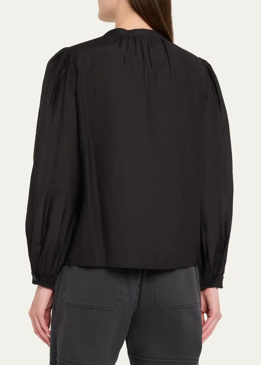 RE/DONE Tate Lace-Trim Cotton-Silk Voile Blouse | Thumbnail 3 RE/DONE Tate Lace-Trim Cotton-Silk Voile Blouse | Thumbnail 3