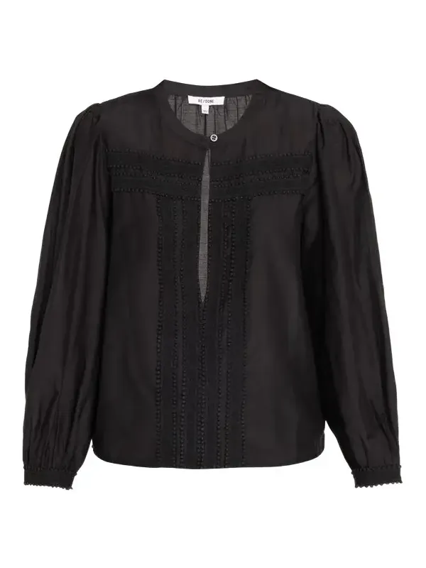 Tate Lace-Trim Cotton-Silk Voile Blouse