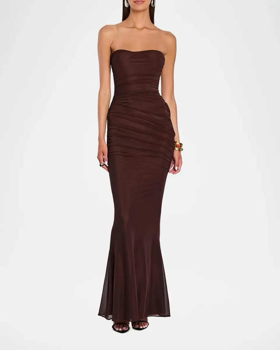 Retrofête Isadore Strapless Ruched Dress | Thumbnail 2 Retrofête Isadore Strapless Ruched Dress | Thumbnail 2