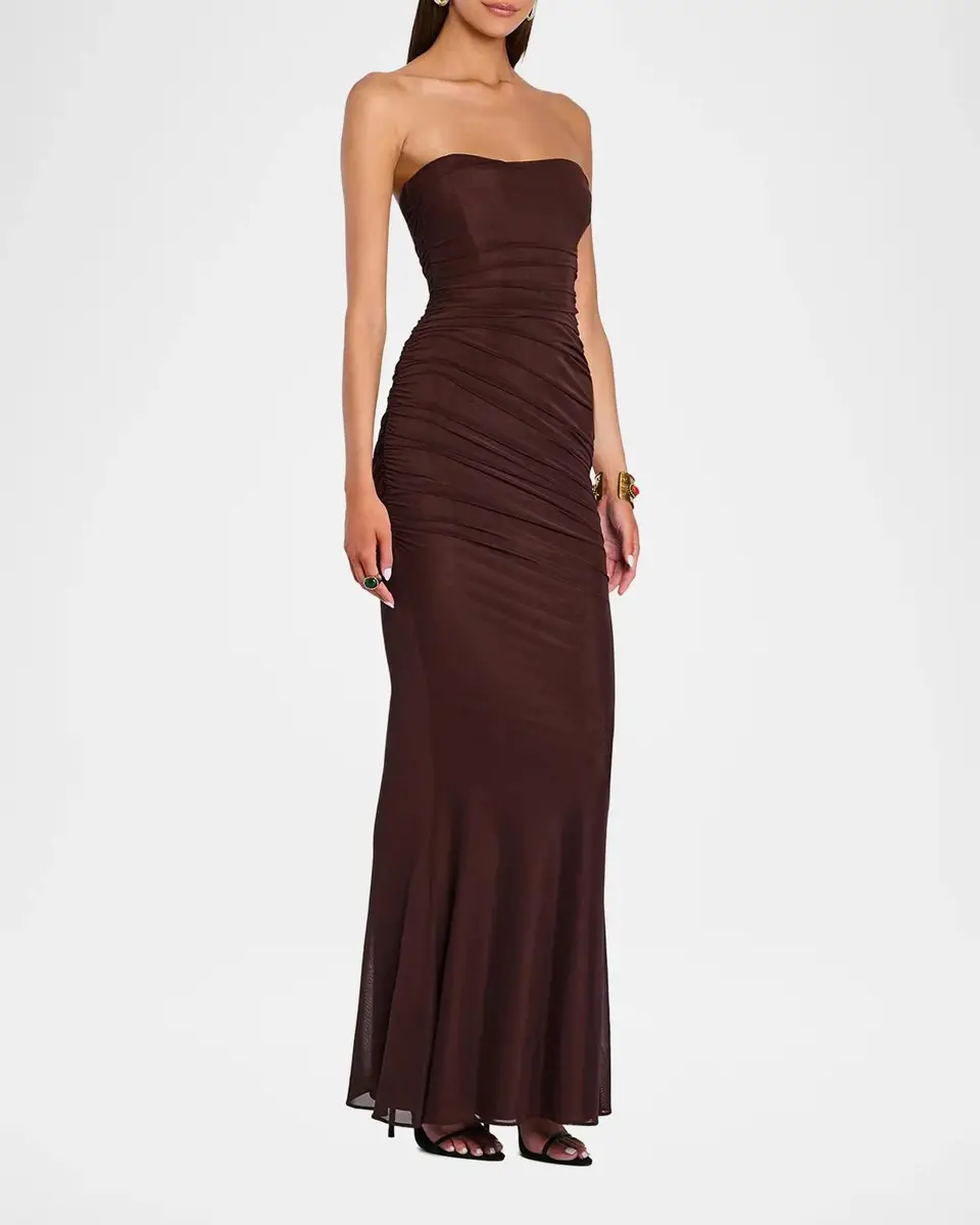 Retrofête Isadore Strapless Ruched Dress | Thumbnail 4 Retrofête Isadore Strapless Ruched Dress | Thumbnail 4