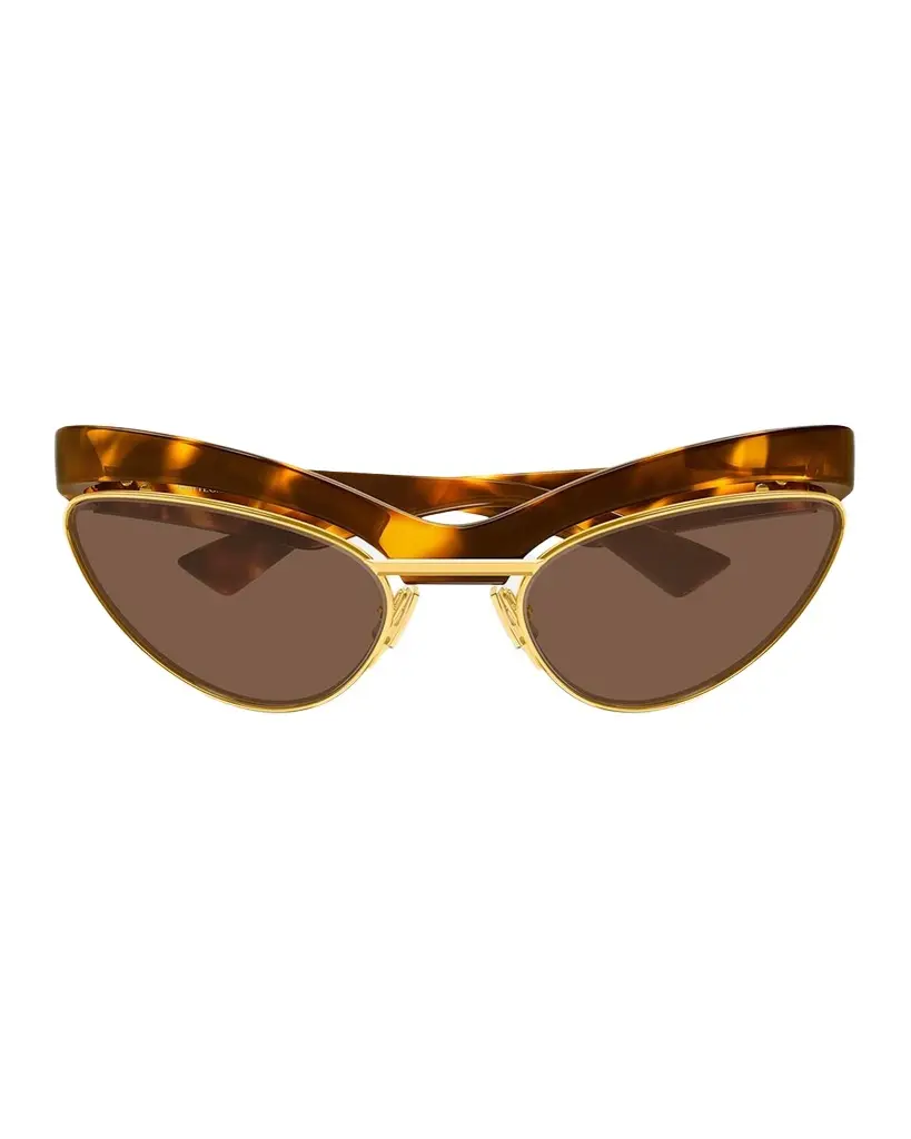 Bottega Veneta Tortoiseshell Cat Eye Sunglasses | Image 1 Bottega Veneta Tortoiseshell Cat Eye Sunglasses | Image 1