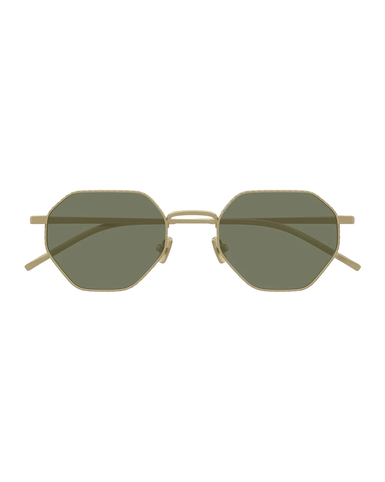 Bottega Veneta Men's Intrecciato Geometric Titanium Sunglasses
