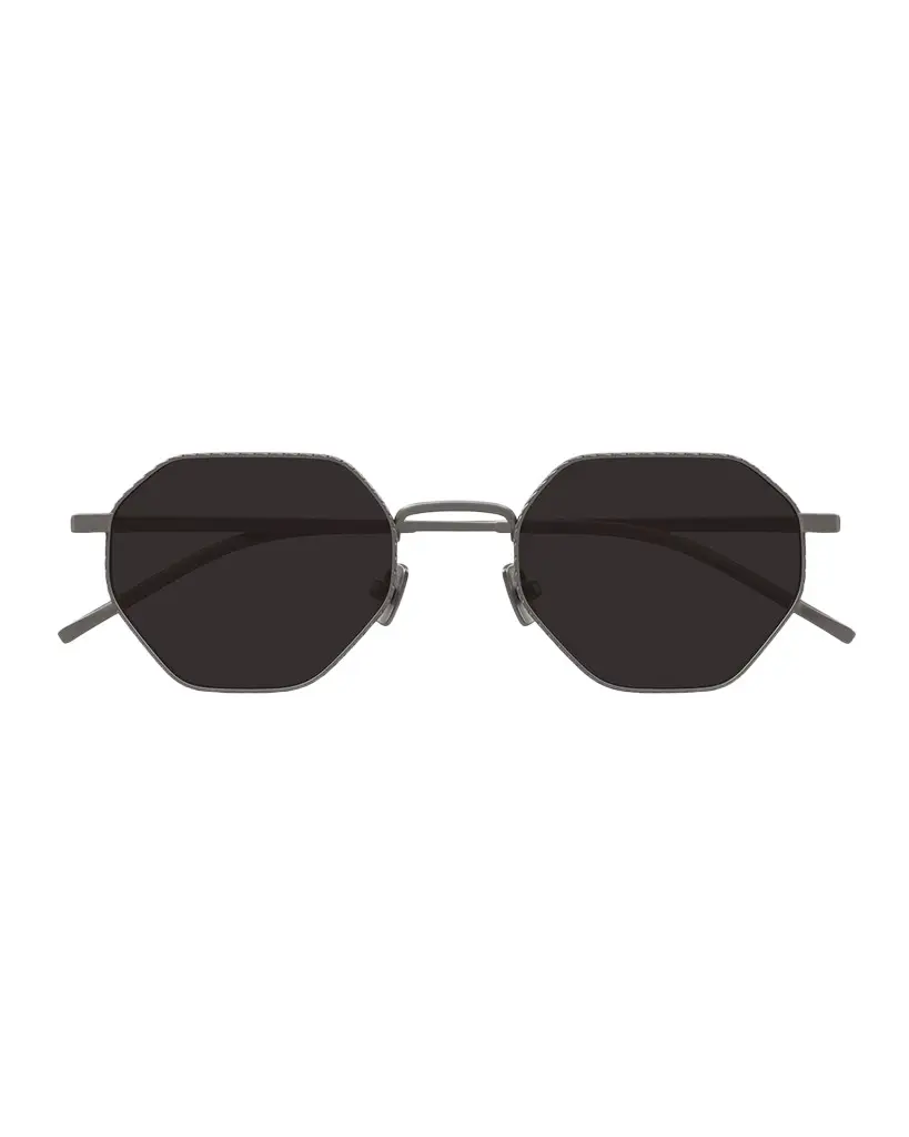 Men's Intrecciato Geometric Titanium Sunglasses