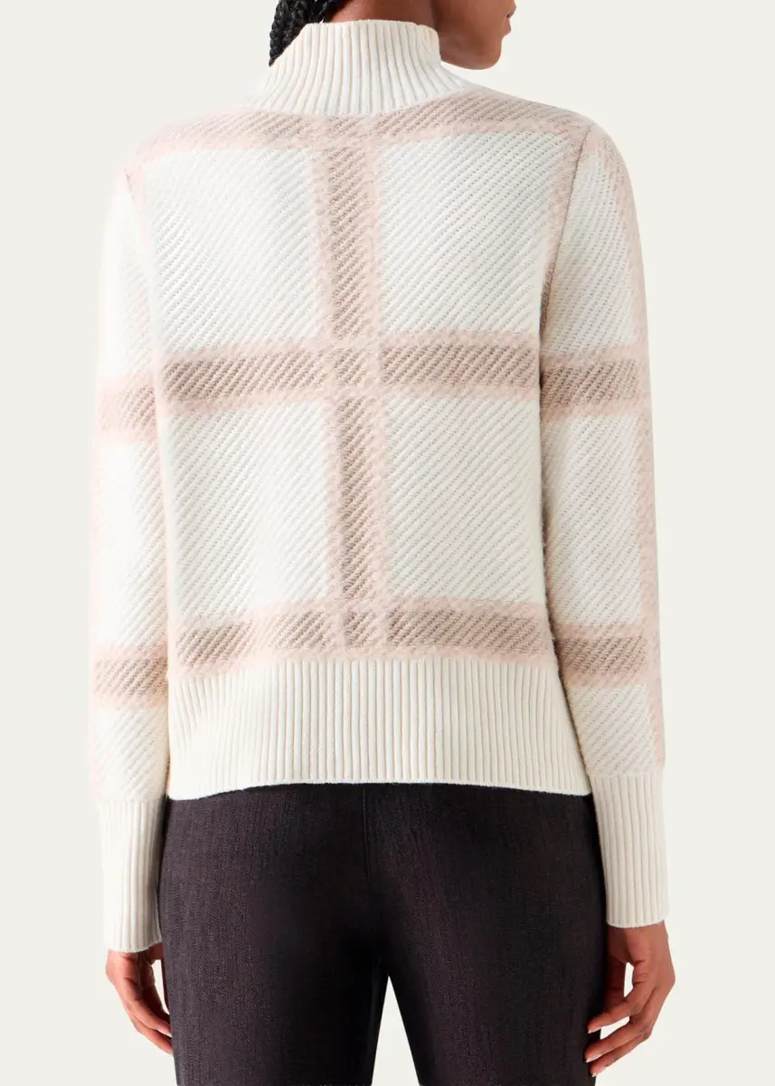 Akris punto Intarsia Plaid Wool-Cashmere Sweater | Thumbnail 3 Akris punto Intarsia Plaid Wool-Cashmere Sweater | Thumbnail 3