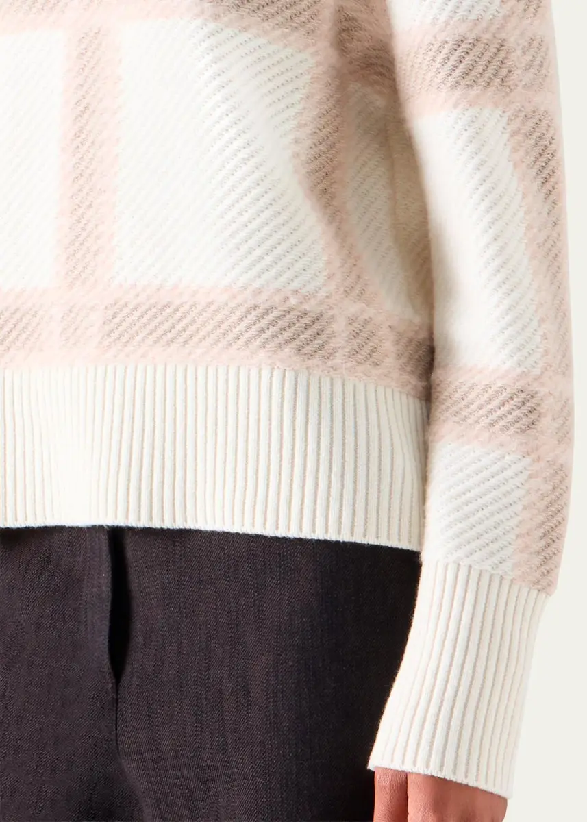 Akris punto Intarsia Plaid Wool-Cashmere Sweater | Thumbnail 5 Akris punto Intarsia Plaid Wool-Cashmere Sweater | Thumbnail 5