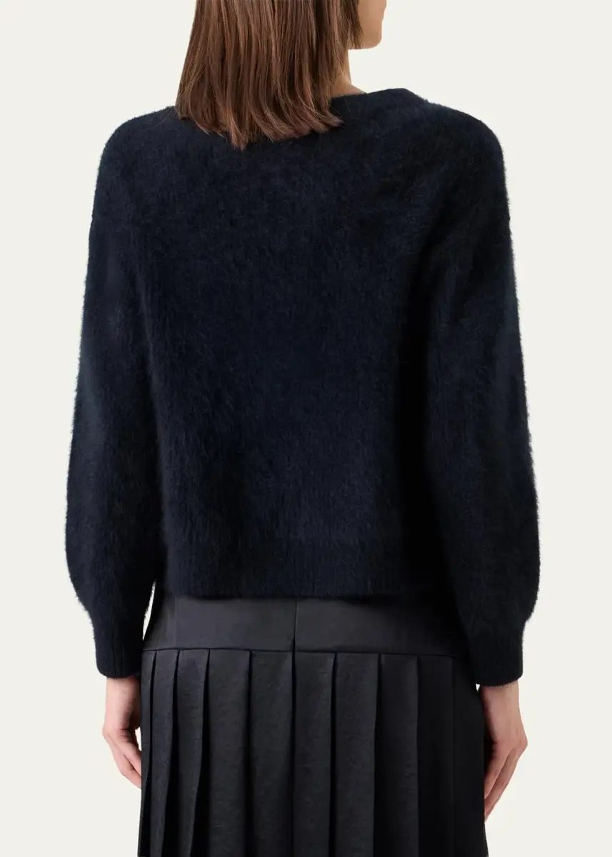 Akris Cloud Cashmere Oro Lienzo Jacquard Crewneck Sweater | Thumbnail 3 Akris Cloud Cashmere Oro Lienzo Jacquard Crewneck Sweater | Thumbnail 3