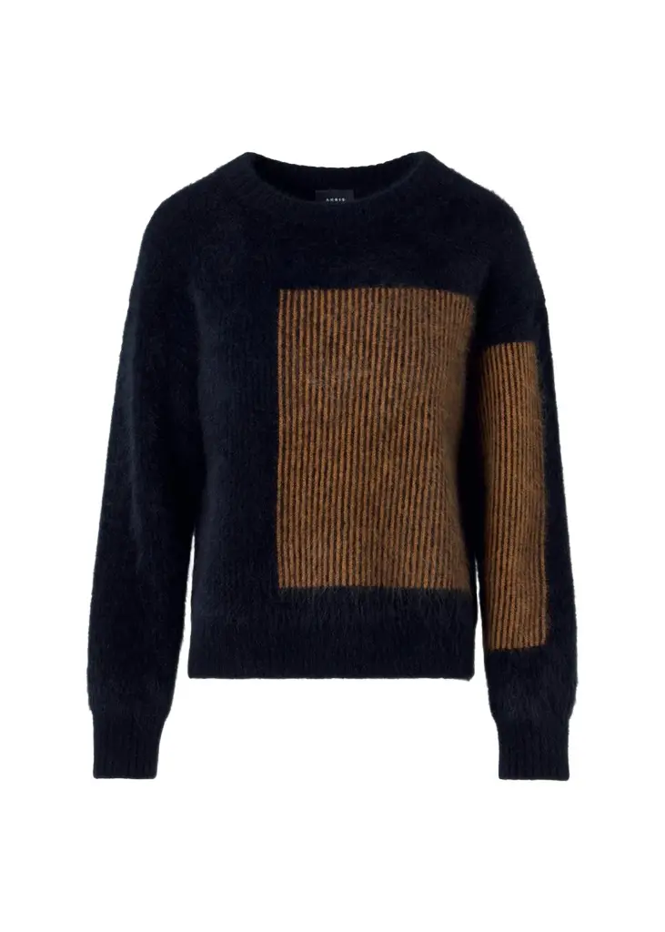 Akris Cloud Cashmere Oro Lienzo Jacquard Crewneck Sweater