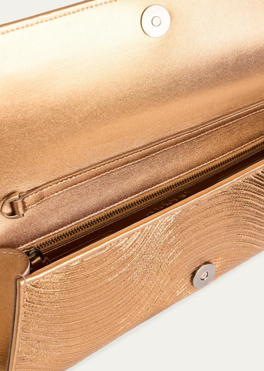 Akris Anouk Wavy Metallic Leather Clutch Bag | Thumbnail 2 Akris Anouk Wavy Metallic Leather Clutch Bag | Thumbnail 2