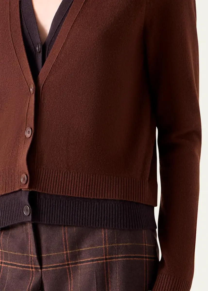 Akris punto Wool-Cashmere V-Neck Cardigan | Thumbnail 5 Akris punto Wool-Cashmere V-Neck Cardigan | Thumbnail 5